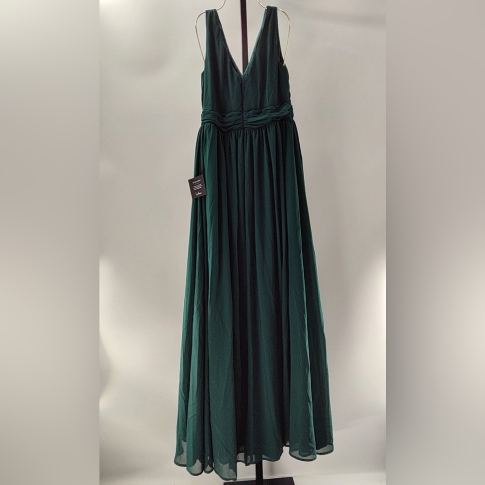 Lulus Thoughts of Hue Emerald Green Surplice Maxi Dress L NWT - Picture 7 of 8